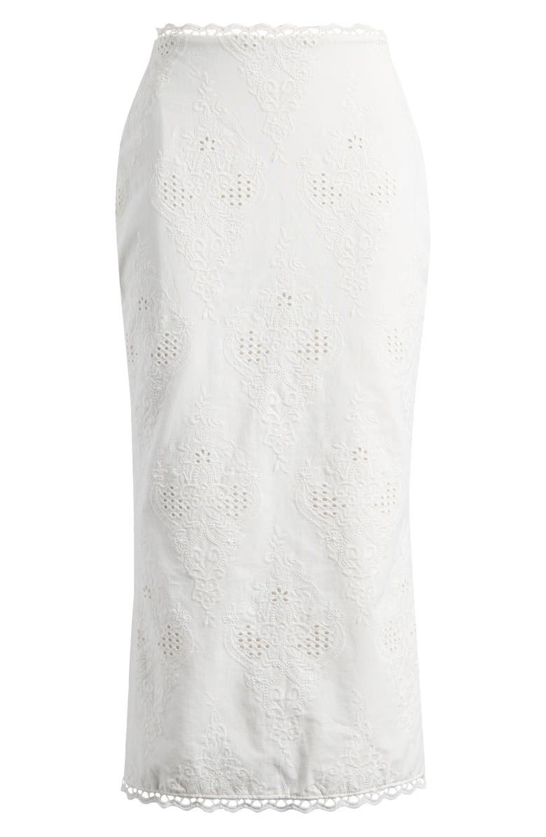 HOUSE OF CB Antonie Cotton Broderie Anglaise Skirt, Alternate, color, White