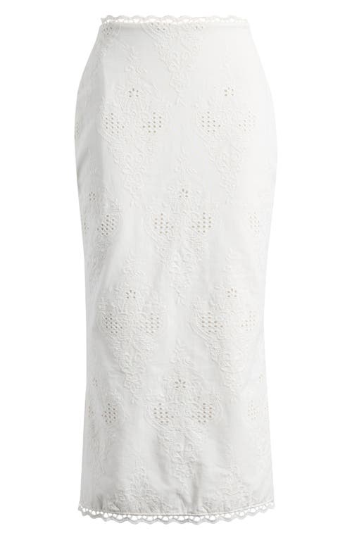 House Of Cb Antonie Cotton Broderie Anglaise Skirt In White
