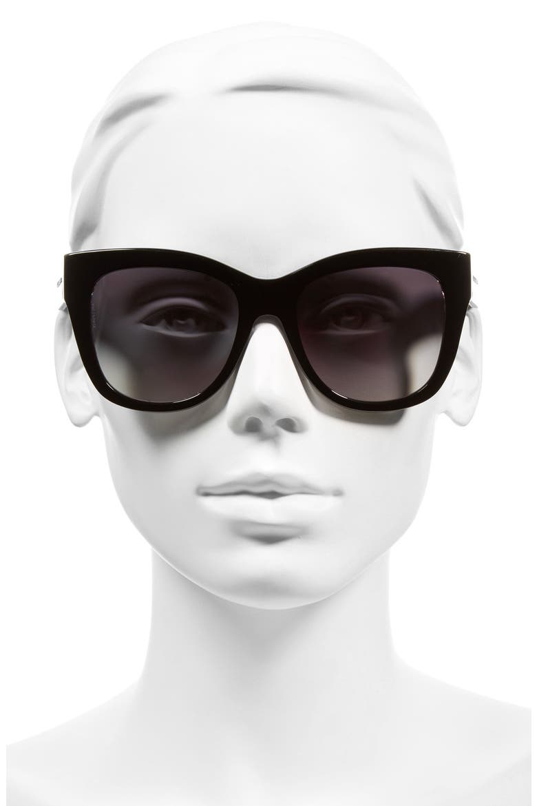 55mm Retro Sunglasses, Alternate, color, BLACK