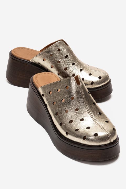 Nives Leather Wedge Sandal