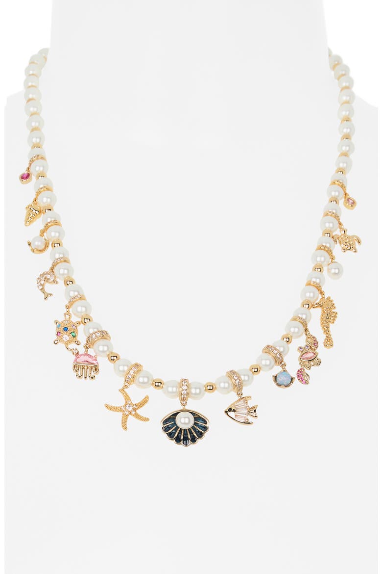 Aimee Charm Necklace, Alternate, color, GOLD