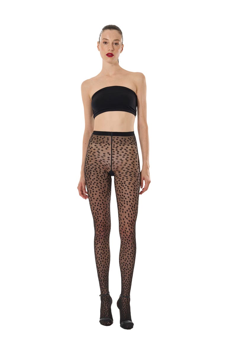 Wolford Sweet Dots Tights, Alternate, color, Black