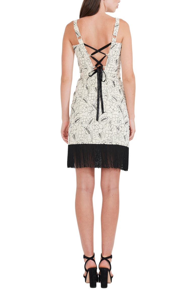 Eddy Avery Embroidered Fringe Mini Dress, Alternate, color,