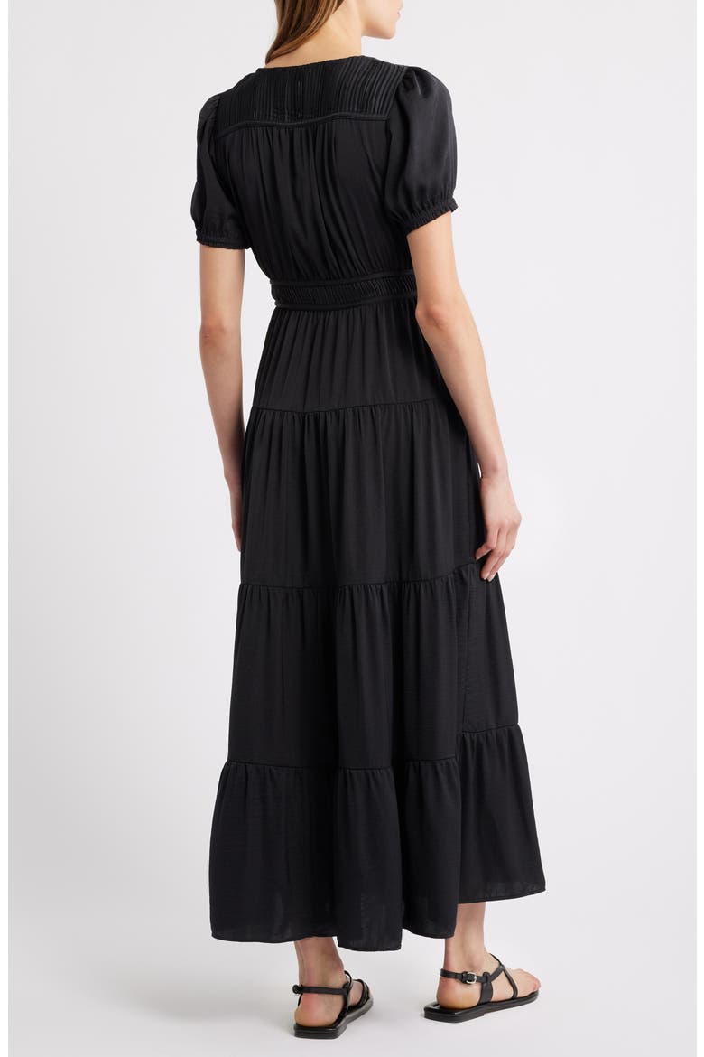 Crinkle Satin Maxi Dress, Alternate, color, 001 BLACK