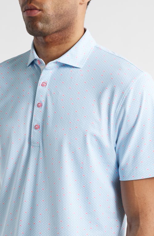 Johnnie-o Poppy Microfloral Print Prep-formance Golf Polo In Maliblu