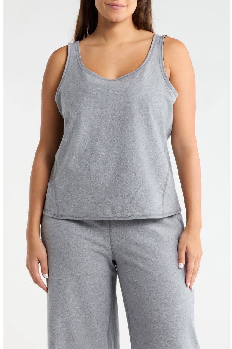 Reversible Essential Stretch Cotton Tank, Alternate, color, TRUE NAVY/ GREY MELANGE