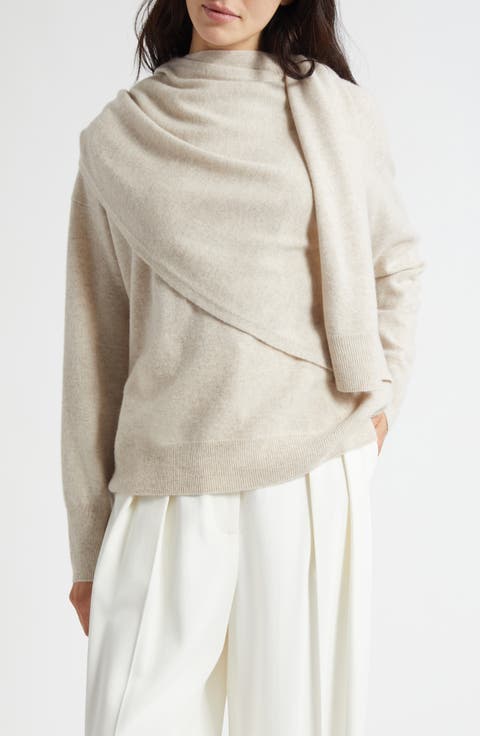Drape Neck Wool & Cashmere Sweater