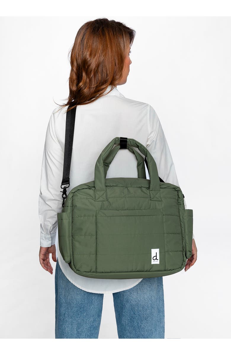 Deux par Deux Water-Repellent 7-Compartment Changing Mat Diaper Bag, Alternate, color, Olive Green