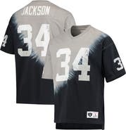 Mitchell & Ness Men's Mitchell & Ness Bo Jackson Black/Silver Las Vegas Raiders Retired Player Name & Number Diagonal Tie-Dye V-Neck T-Shirt
