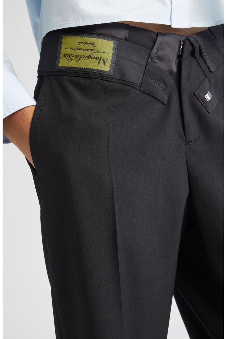 Released Waistband Stretch Gabardine Straight Leg Pants, Alternate, color, BLACK