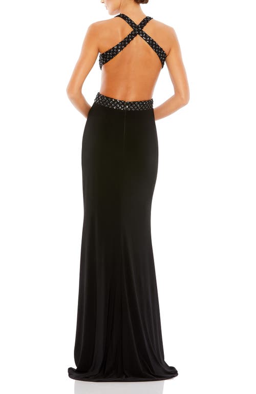 Mac Duggal Sequin Sheath Gown In Black