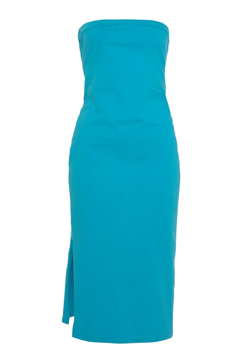 Strapless Back Cutout Dress, Alternate, color, Turquoise