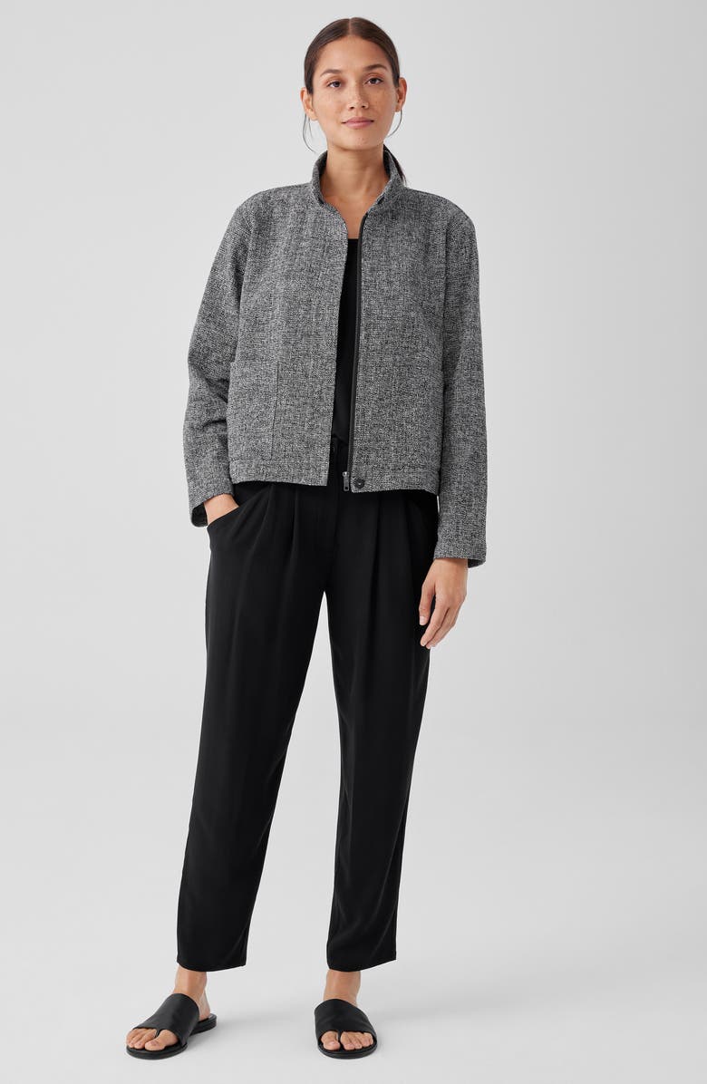 Eileen Fisher Stand Collar Tweed Jacket, Alternate, color,