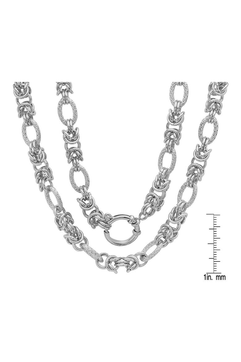Stainless Steel Cluster Chain Necklace, Alternate, color, SILVER