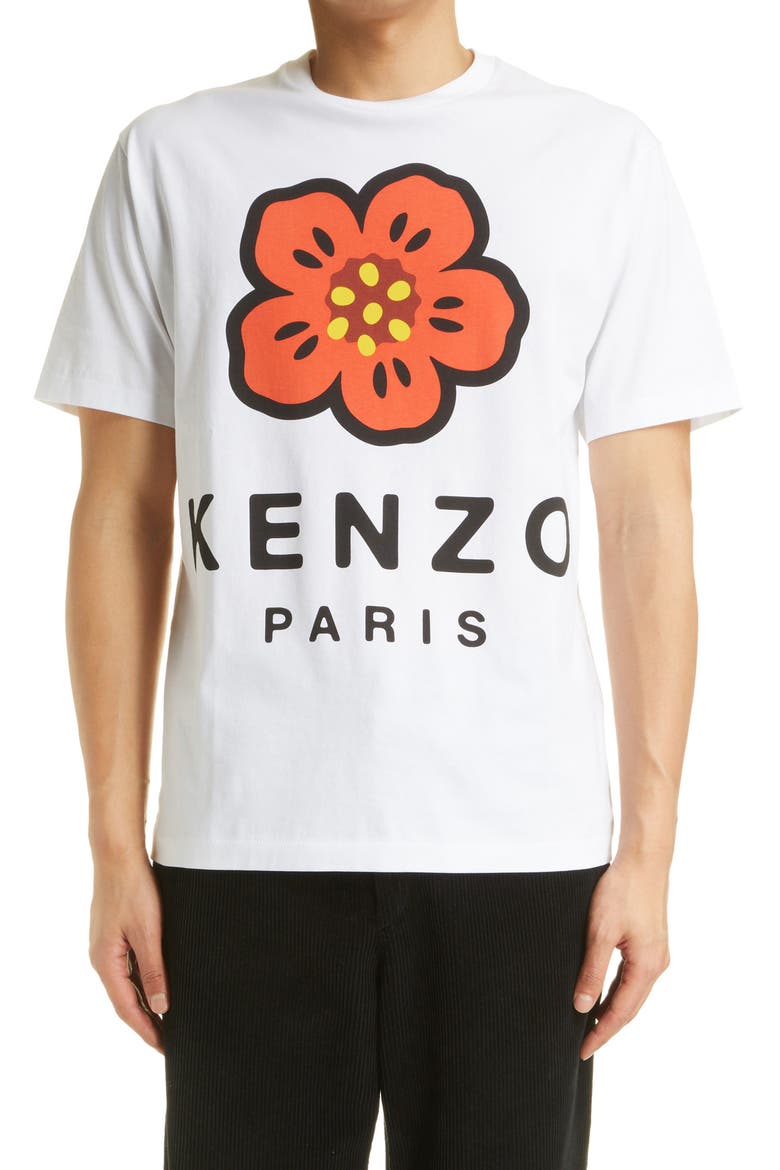 Boke Flower Graphic Tee, Main, color, WHITE