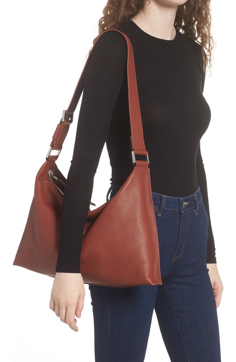 AllSaints Edbury Leather Shoulder Bag, Alternate, color,