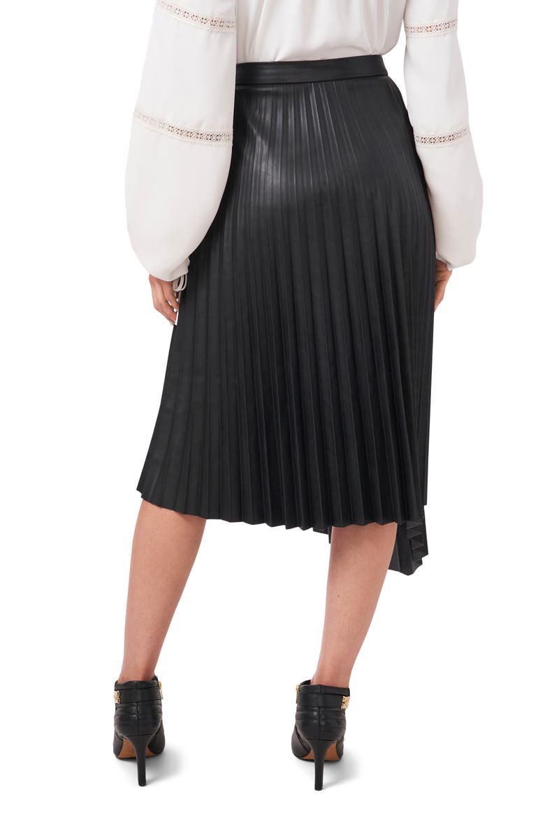 Vince Camuto Pleated Asymmetric Faux Leather Skirt, Alternate, color,