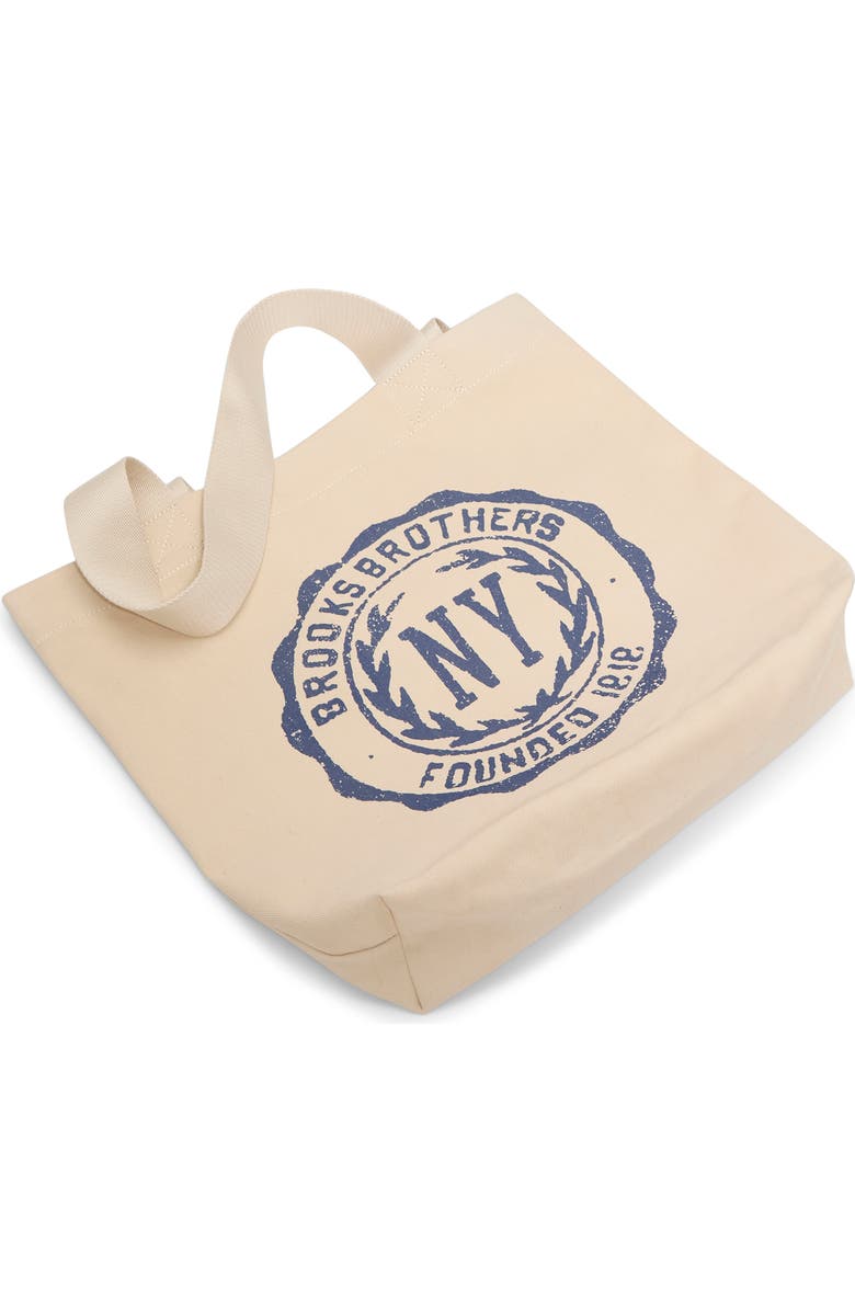 Brooks Brothers Tribeca Cotton Canvas Tote Bag, Alternate, color, Natural