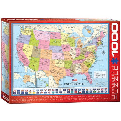 Eurographics Map of The United States Puzzle, 1000 Pieces in Multicolored  product