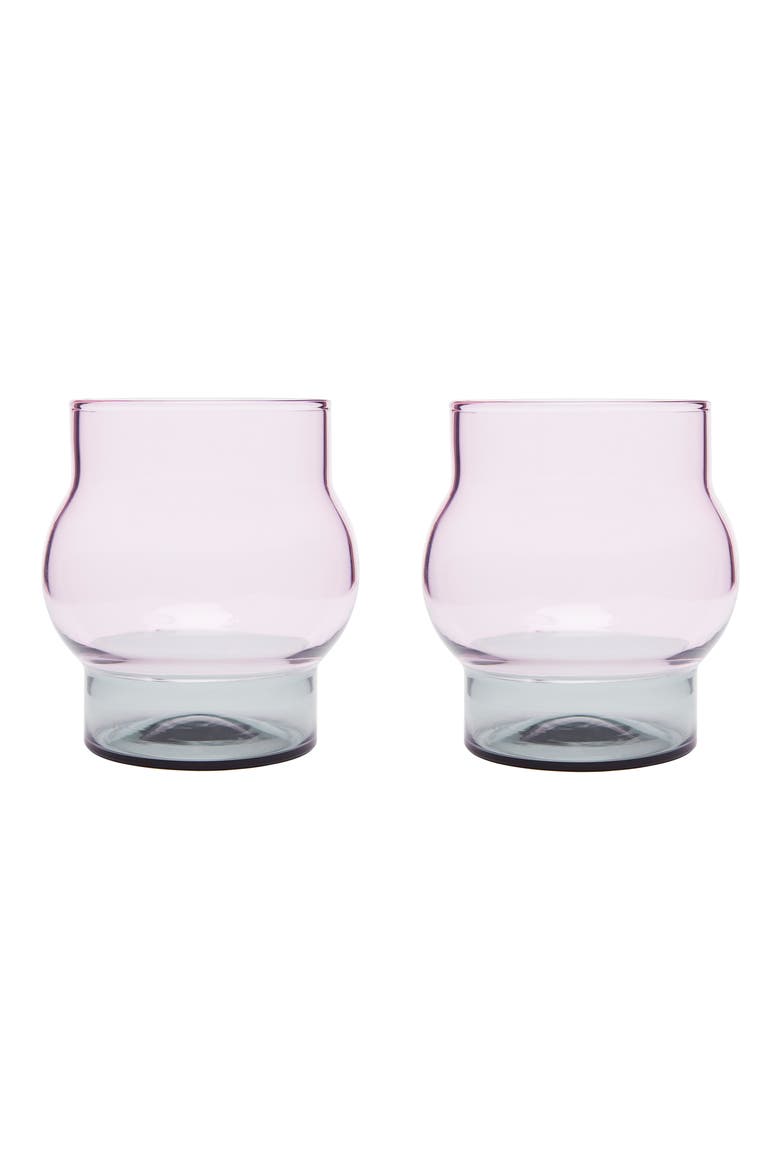 Bump Set of 2 Short Glasses, Main, color, GREY/ PINK