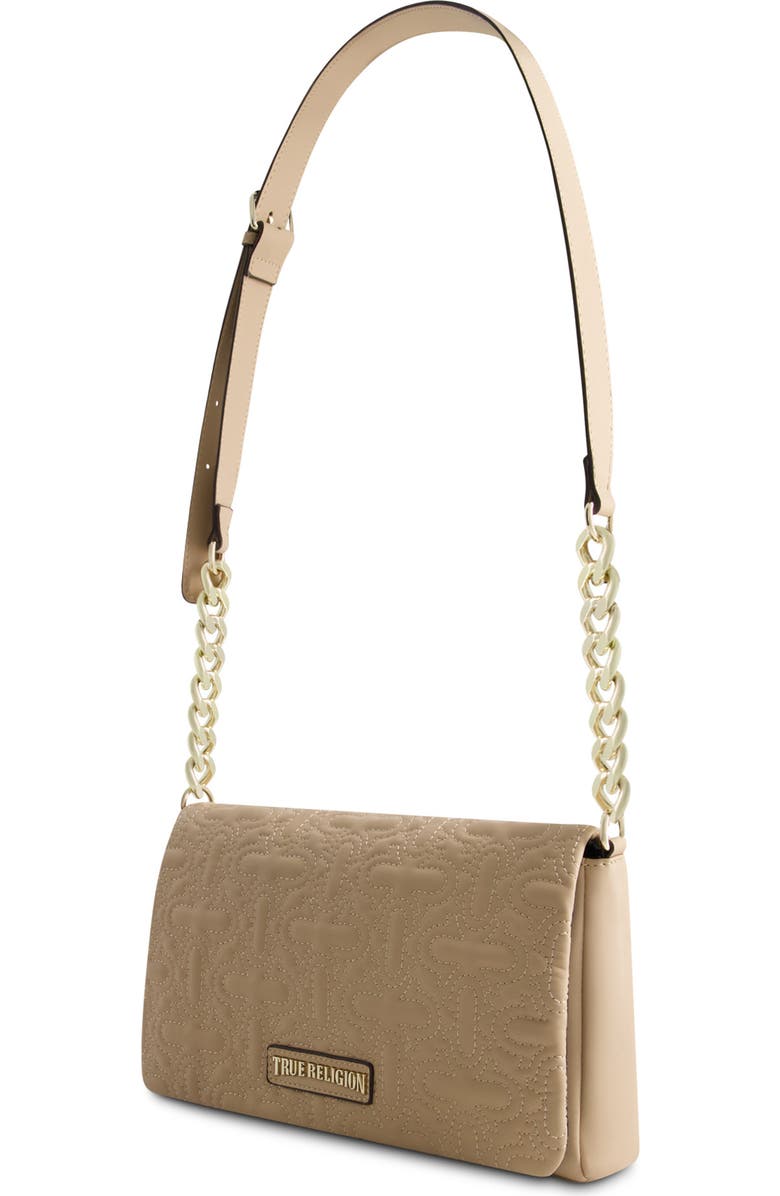 True Religion Quilted Horseshoe Flap Bag, Alternate, color, Camel