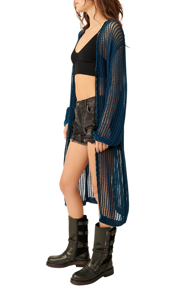 Free People Lattice Open Knit Cardigan, Alternate, color, 