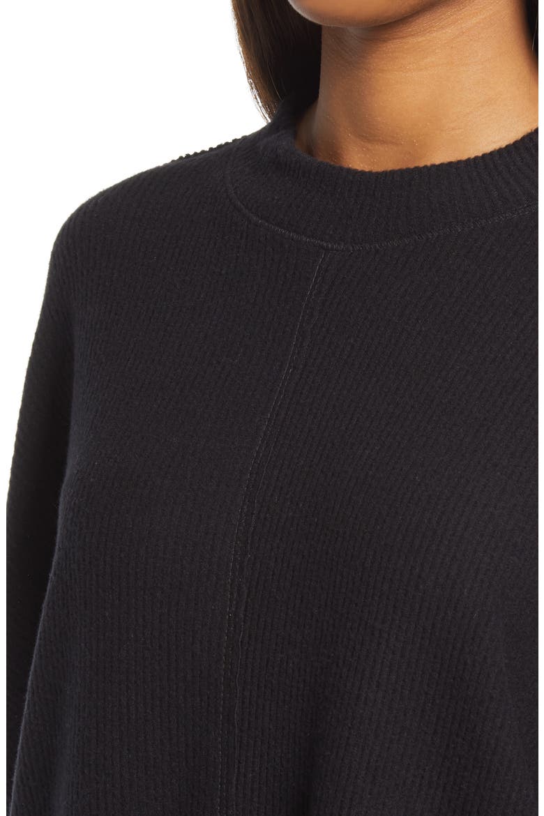 Mock Neck Rib Pullover, Alternate, color, BLACK