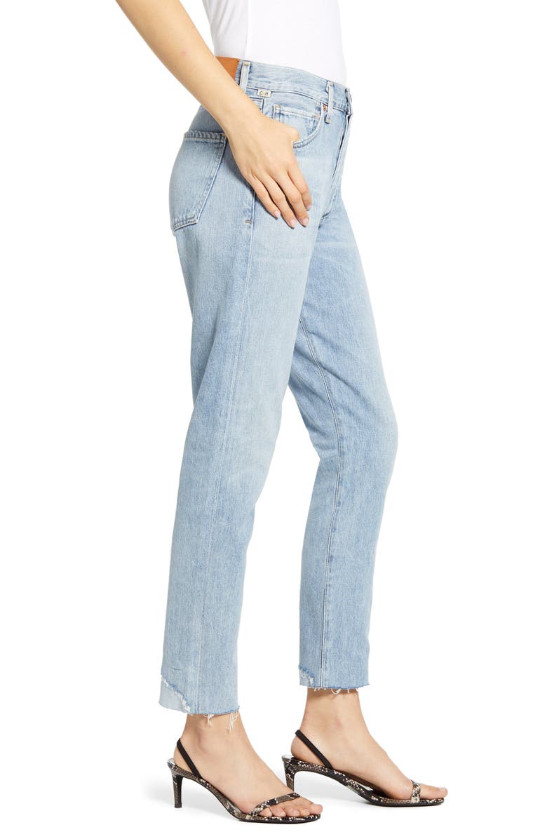 Citizens of Humanity Liya High Waist Raw Hem Slim Jeans, Alternate, color,