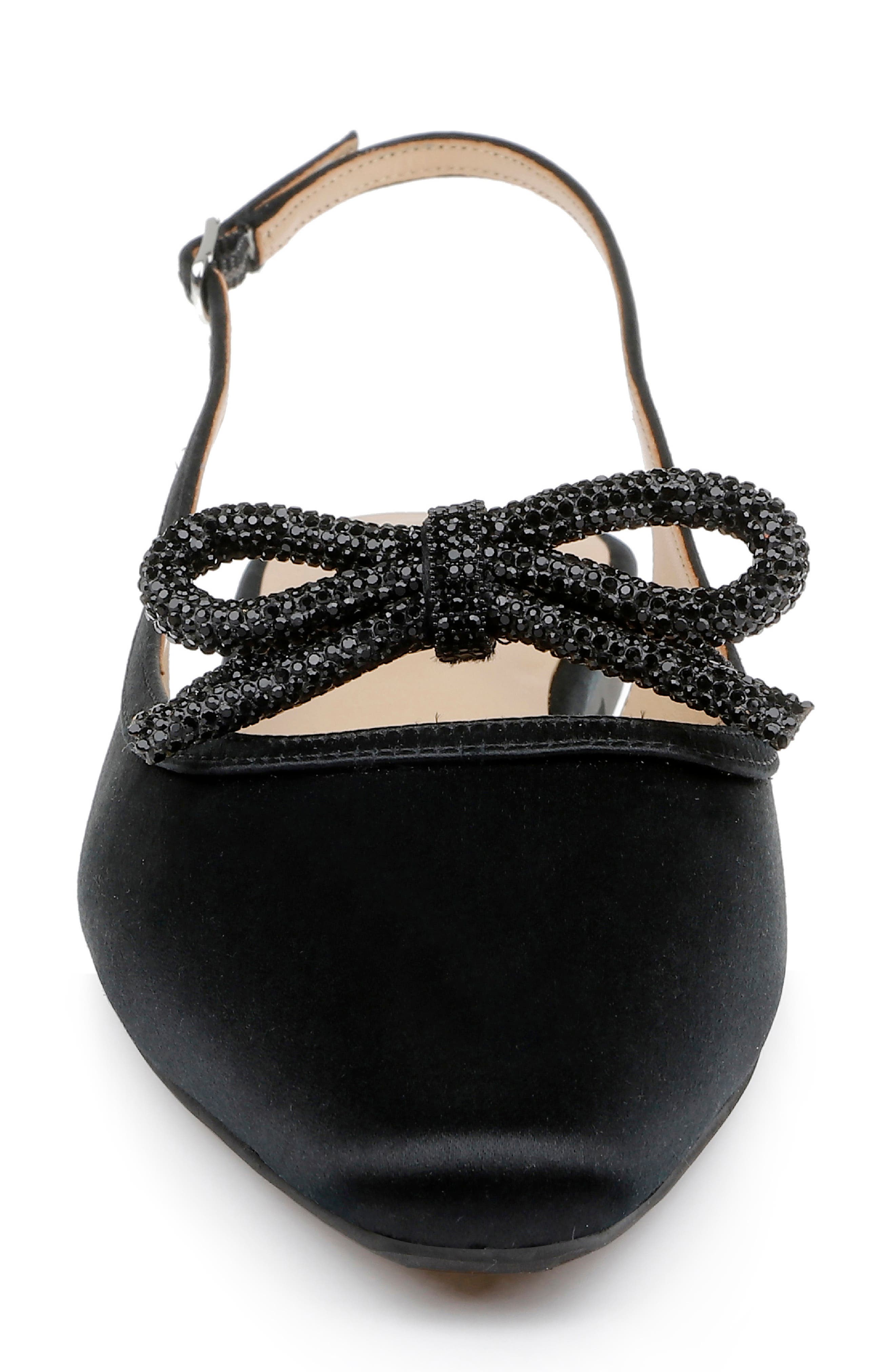 Badgley Mischka Collection Genesis Slingback Flat, Alternate, color, Black Satin