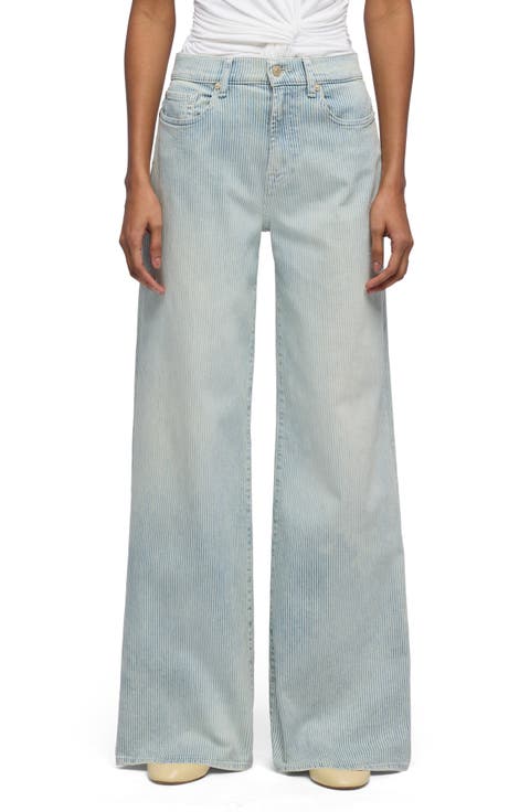 Lotta High Waist Wide Leg Jeans (Stripes)
