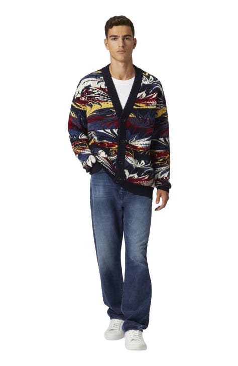 Reversed Jersey Oversized Cardigan Men