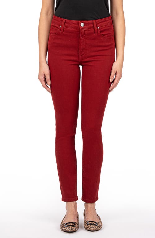 KUT from the Kloth Charlize Fab Ab High Waist Ankle Cigarette Jeans in Red 