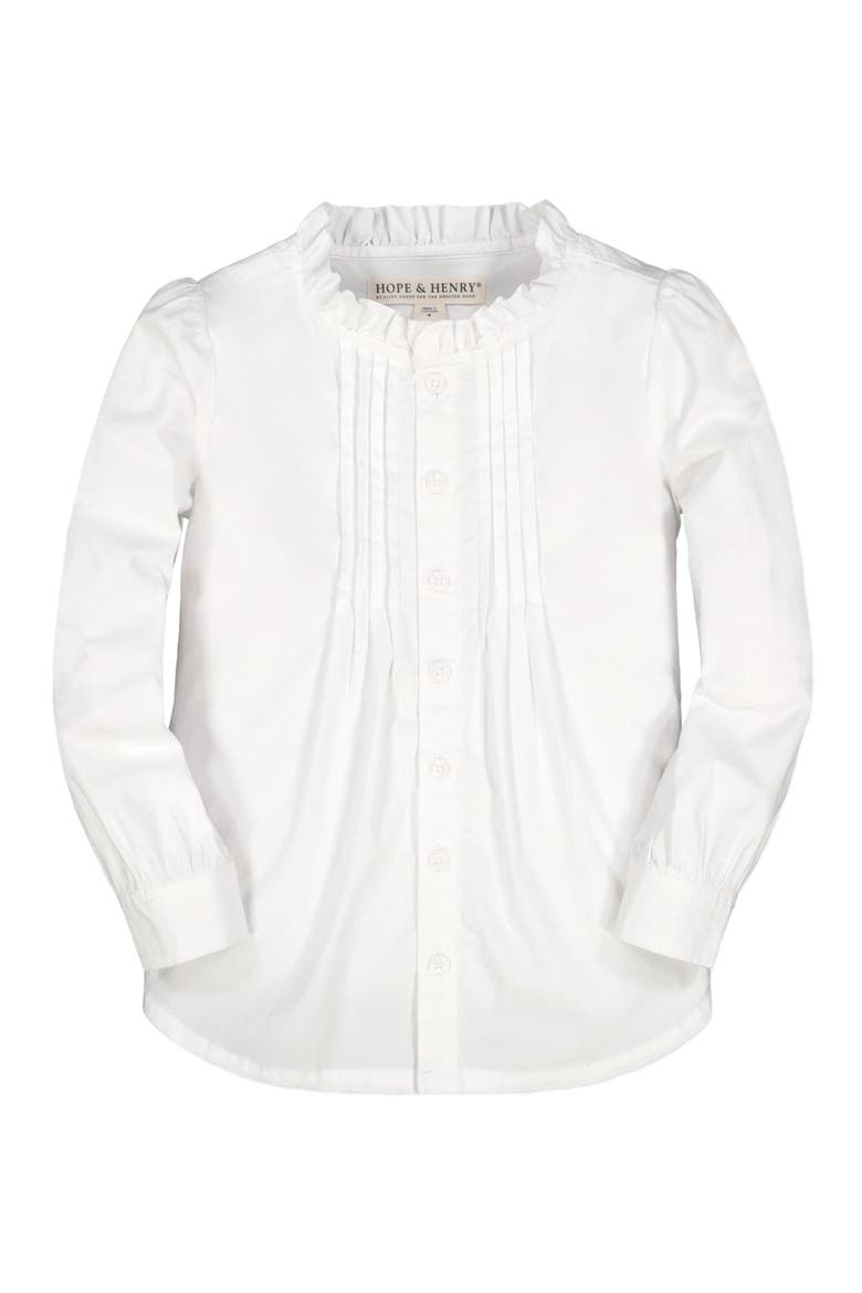 Baby Girls' Organic Pintuck Button Down Blouse, Infant, Alternate, color, White