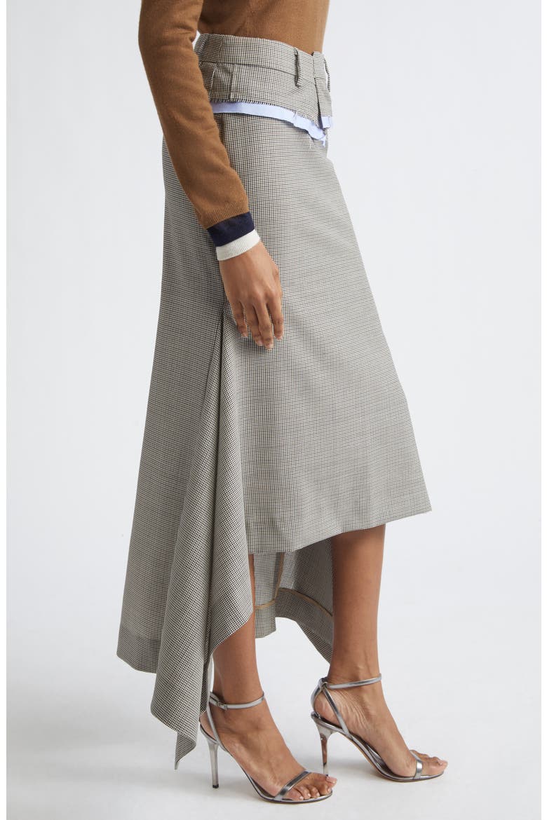 Check Deconstructed Waistband Skirt, Alternate, color, BROWN MULTI
