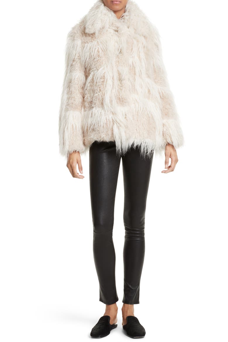 Stretch Lambskin Leather Leggings, Main, color, BLACK