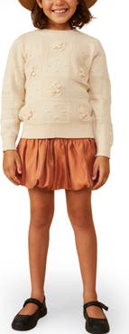 Hayden Girls Kids' Floral Appliqué Patch Knit Sweater