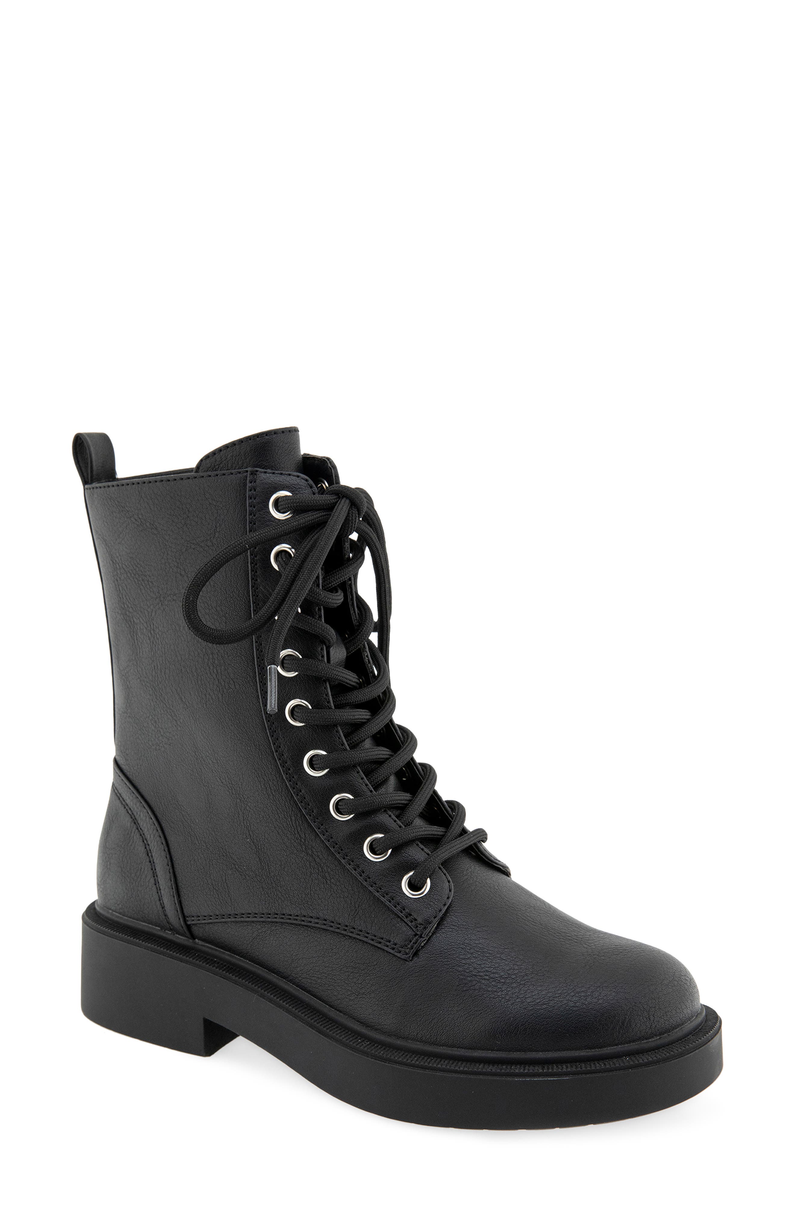 Sylver Faux Leather Combat Boot