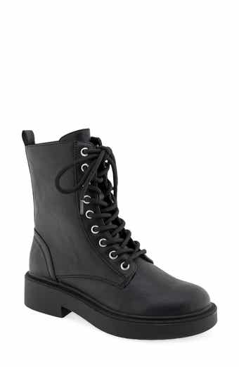 Sylver Faux Leather Combat Boot