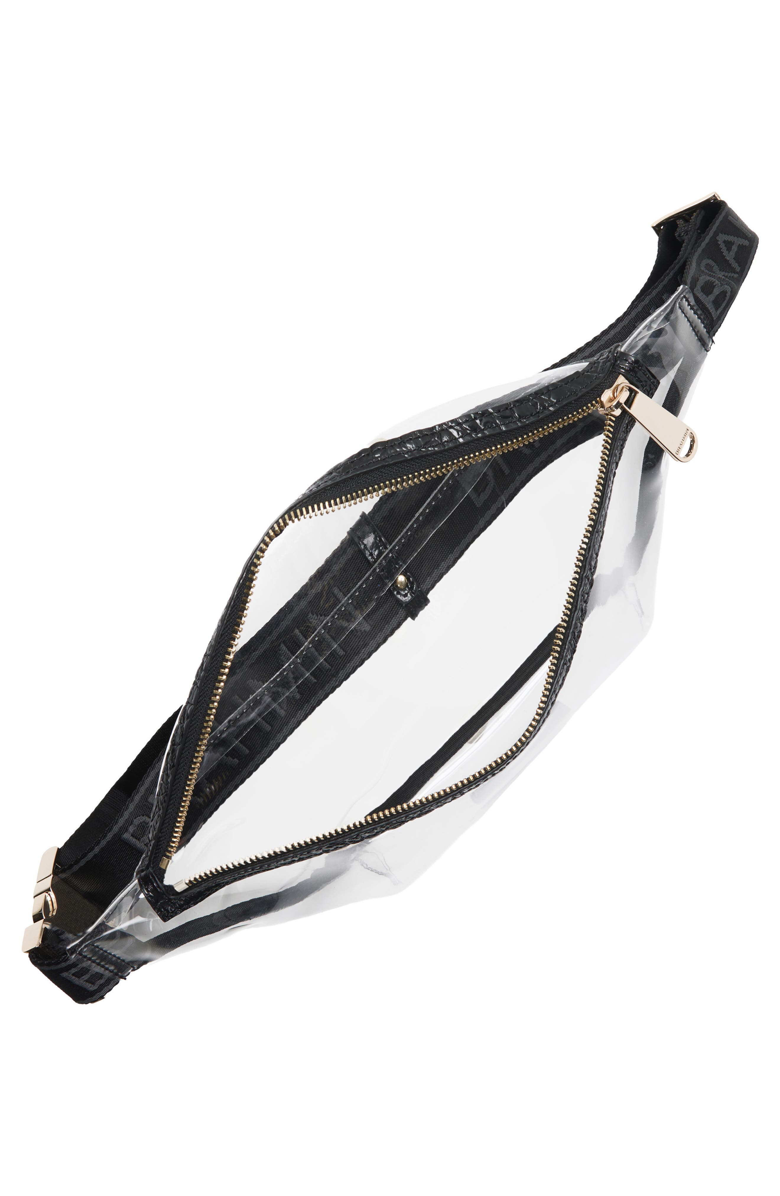 Harker Clear Leather Trim Belt Bag, Alternate, color, BLACK