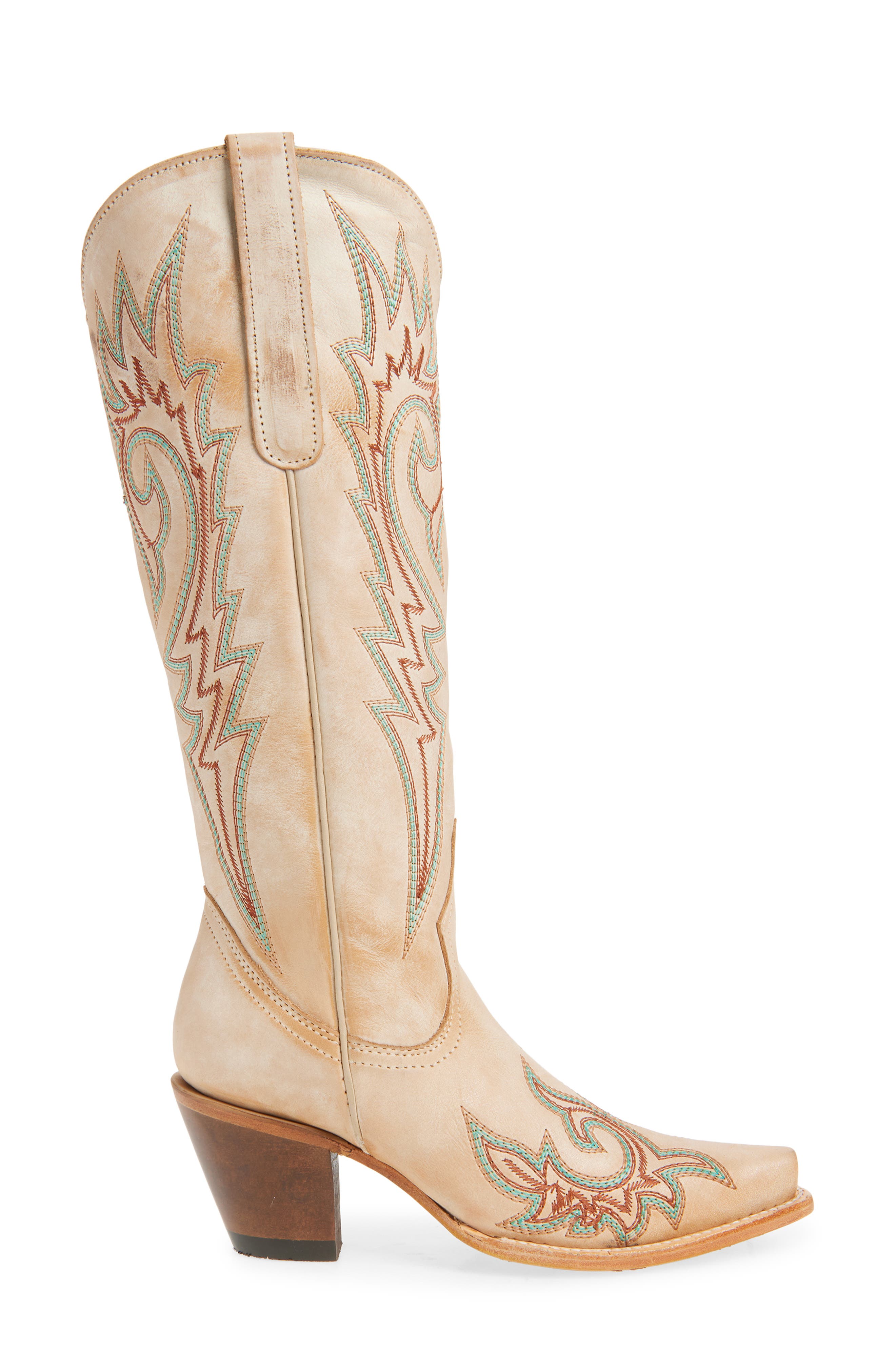 CORRAL Embroidered Western Boot, Alternate, color, Bone