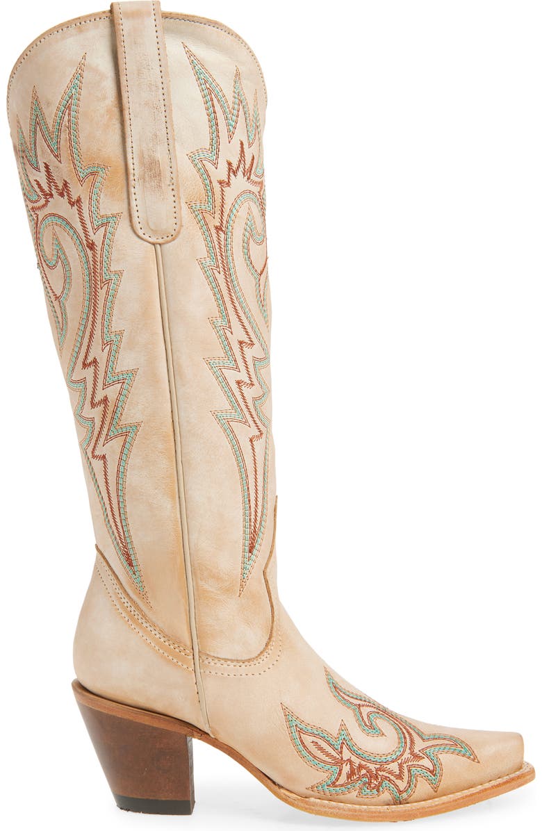 CORRAL Embroidered Western Boot, Alternate, color, Bone