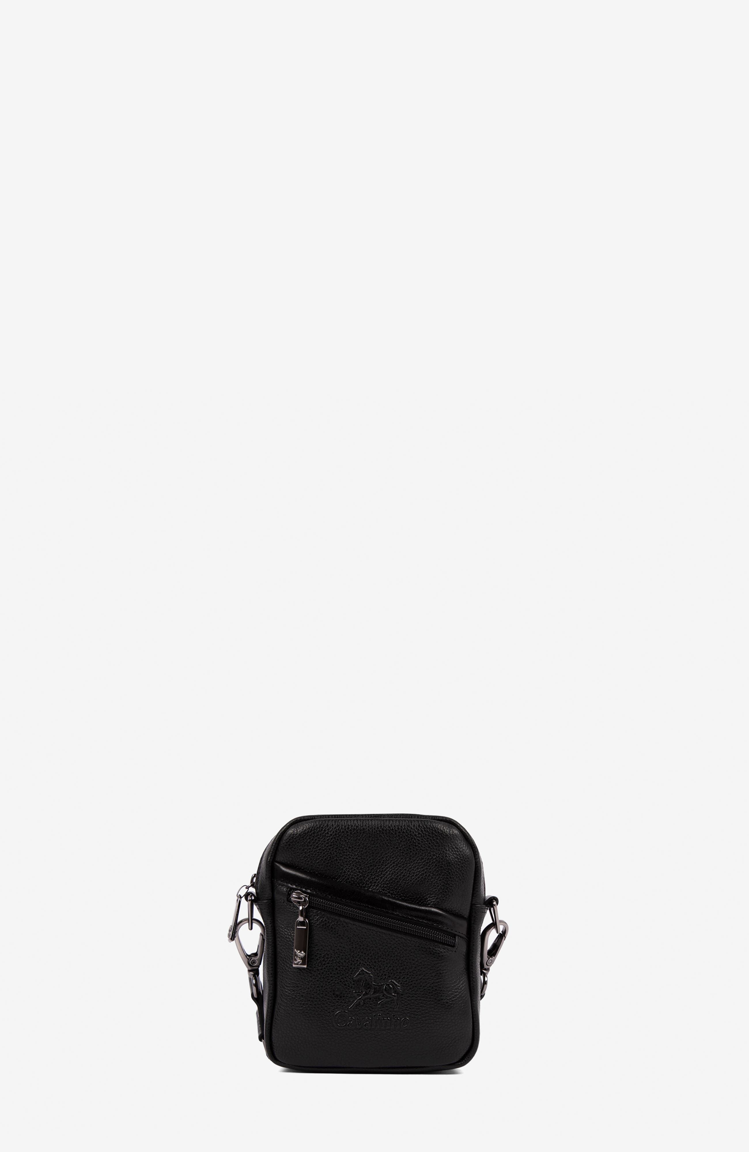 El Cavaleiro 485 Leather Traveler Crossbody Bag, Main, color, Black