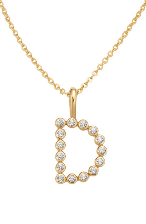 CZ Poppy Initial Necklace