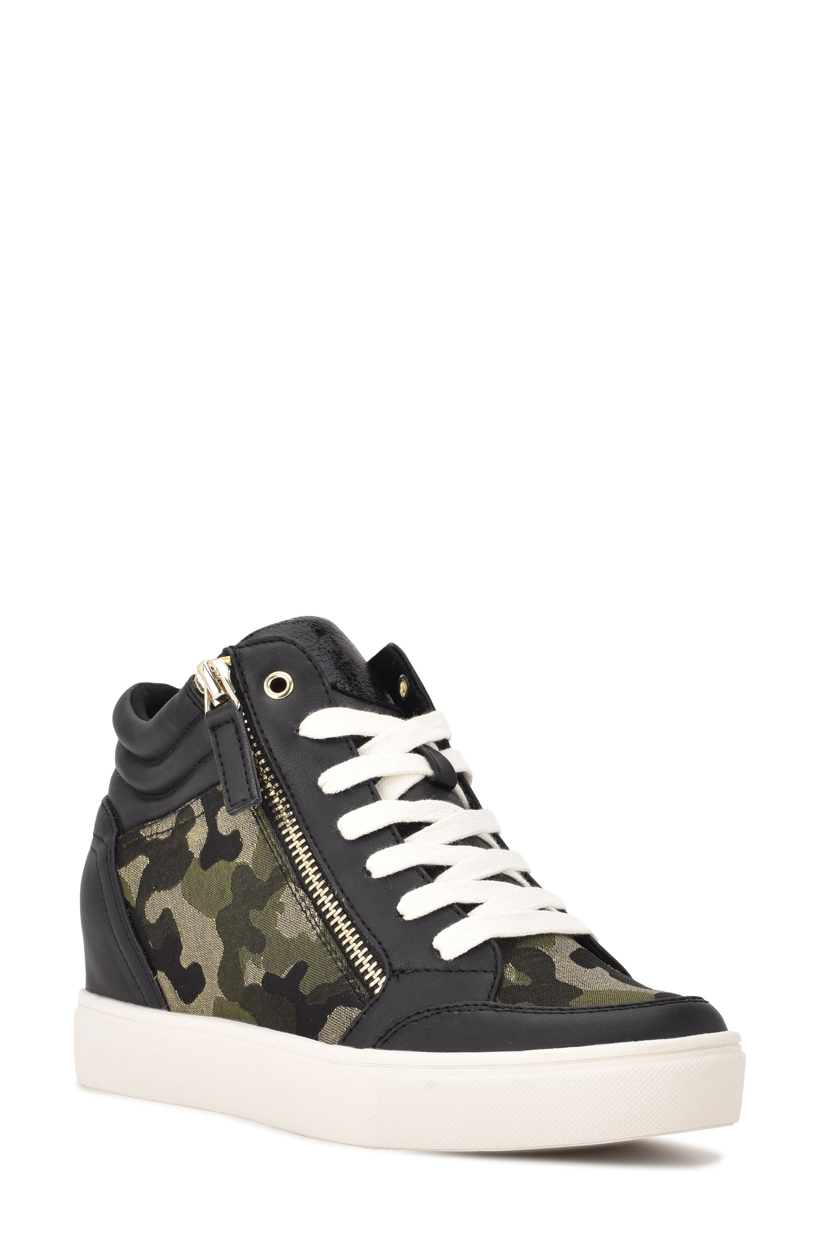 Nine West Tons Lace-Up Wedge Sneaker, Main, color, 
