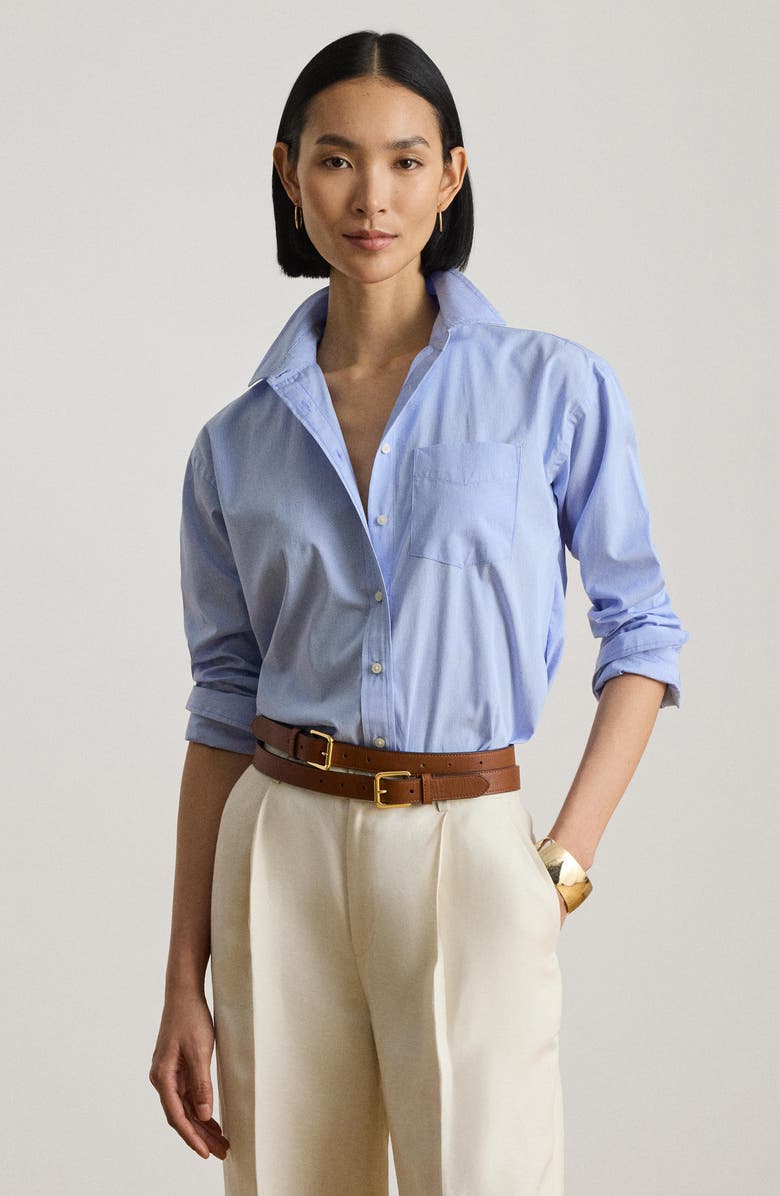 Lauren Ralph Lauren Stripe Woven Shirt, Alternate, color, Blue/ White