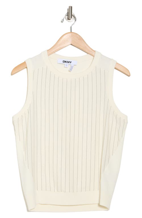 Dkny Mixed Media Sleeveless Sweater In Neutral
