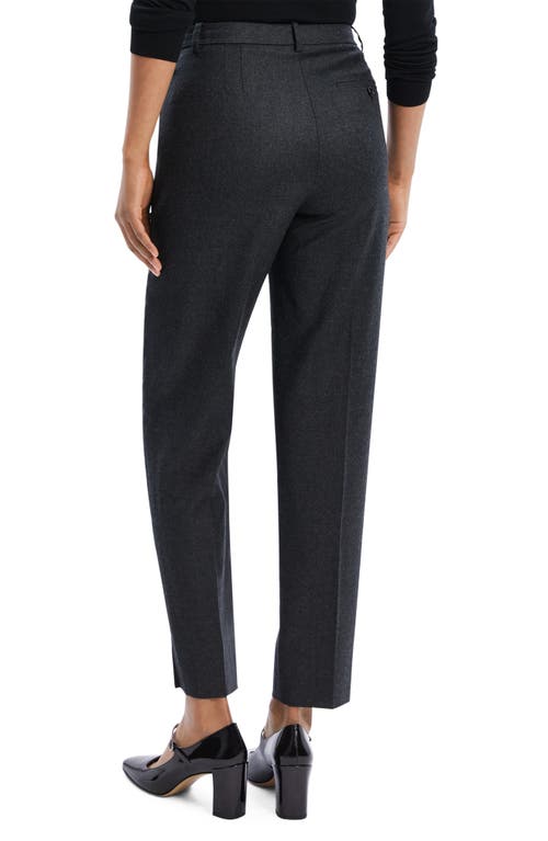 Theory Sleek Flannel High Waist Taper Pants In Black