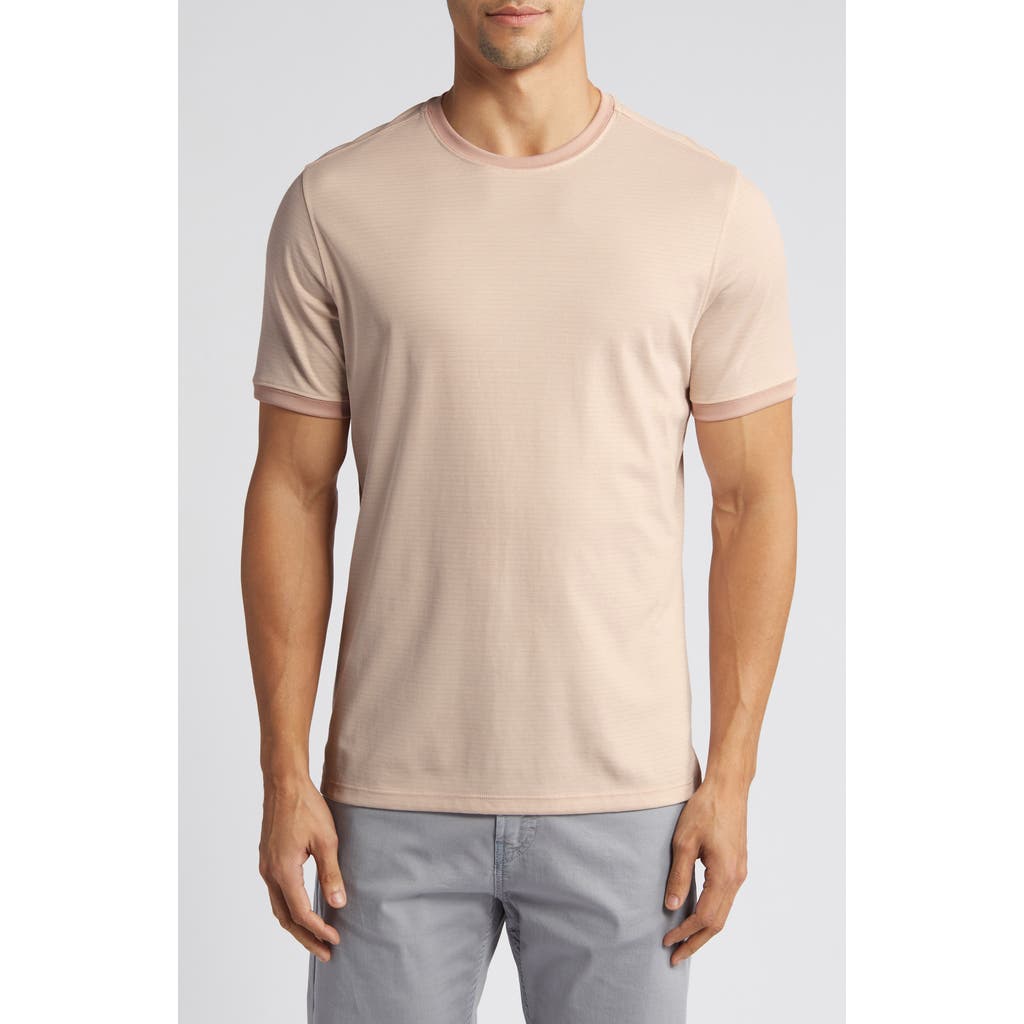 Robert Barakett Forester Tipped Cotton T-shirt In Pink