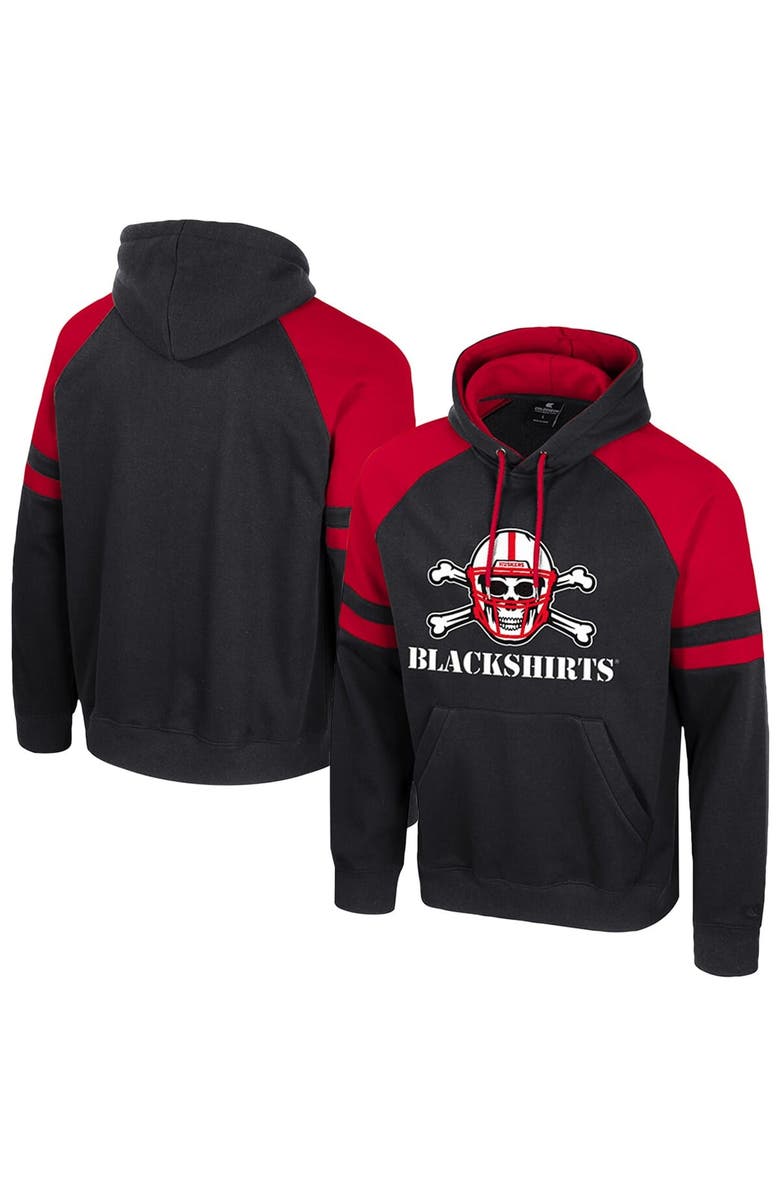 COLOSSEUM Men's Colosseum  Black Nebraska Huskers Todd Raglan Pullover Hoodie, Main, color, Black
