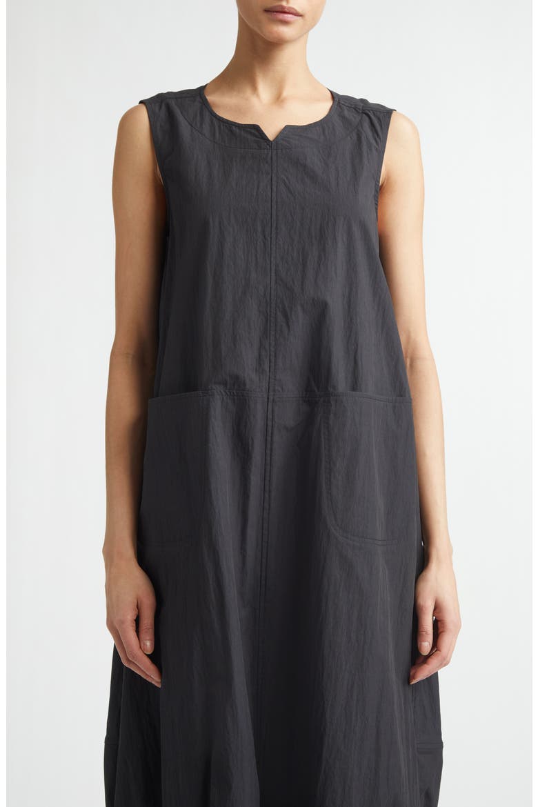 Sleeveless Cotton & Nylon O-Line Dress, Alternate, color, BLACK